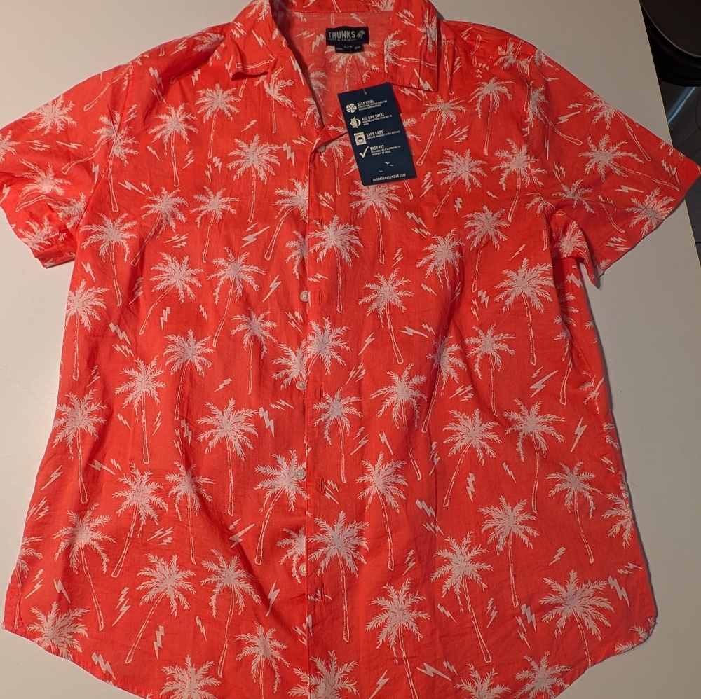 Trunks Surf and Swim Co. Coral palm tree shirt